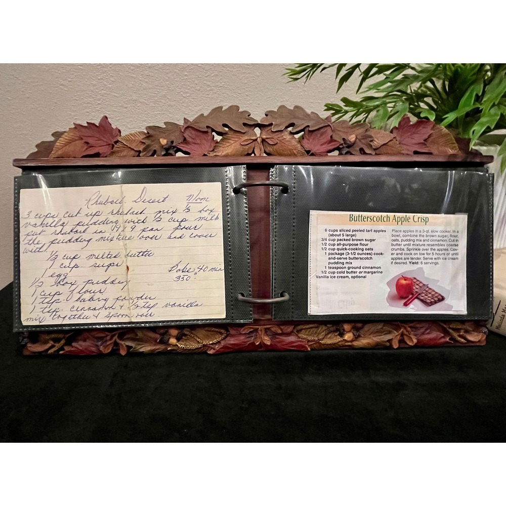 Big Sky Carvers Livin Lodge Tabletop Photo Album Recipe Card Holder Fall Leaves